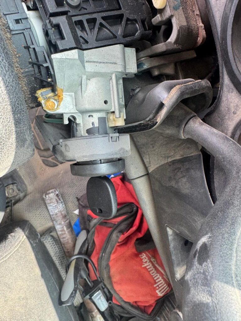 Steering column opened for ignition repair by Prime Locksmith