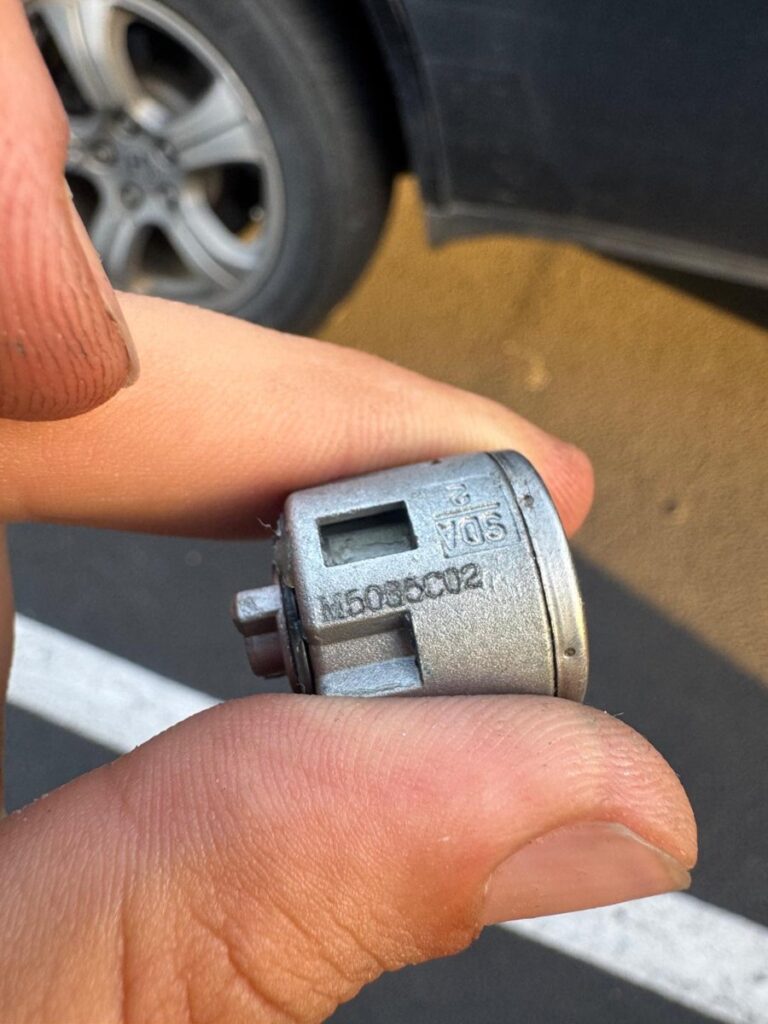 Replacement ignition cylinder prepared by Prime Locksmith